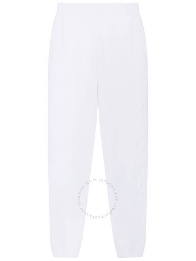 Moncler White Logo Embroidered Cotton Sweatpants, Size Large - MONCLER - BALAAN 1