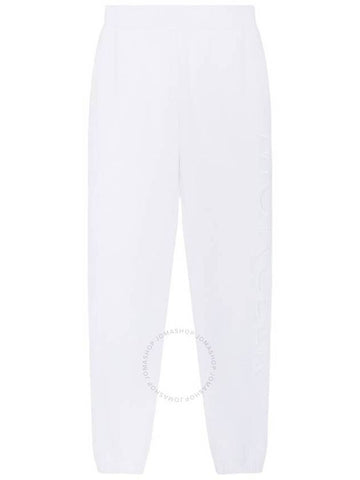 Moncler White Logo Embroidered Cotton Sweatpants, Size Large - MONCLER - BALAAN 1