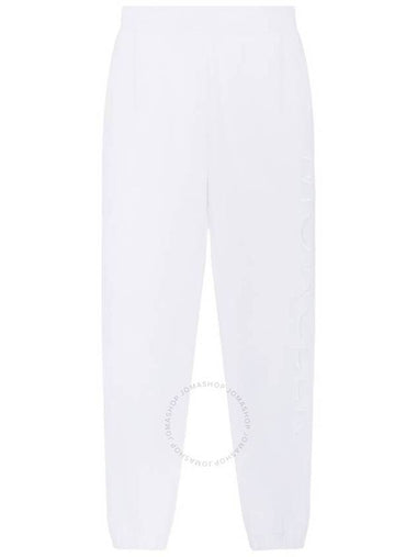 Moncler White Logo Embroidered Cotton Sweatpants, Size Large - MONCLER - BALAAN 1