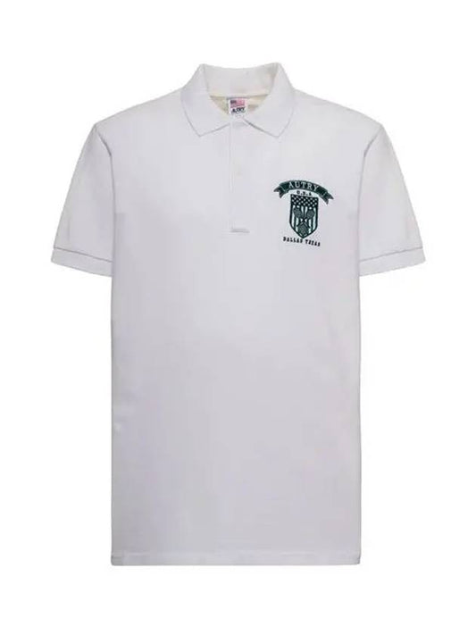 Tennis Club Badge Logo Short Sleeve PK Shirt White - AUTRY - BALAAN.