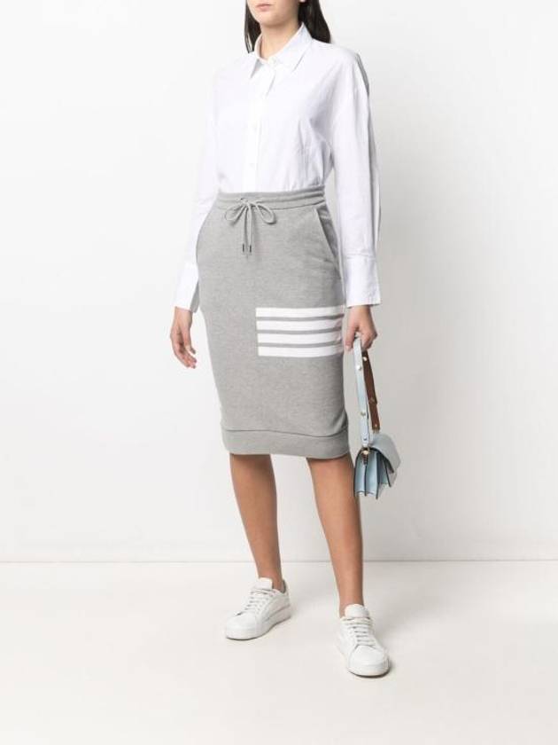 Women's 4-Bar Stripe Drawstring Skirt Grey - THOM BROWNE - BALAAN 3