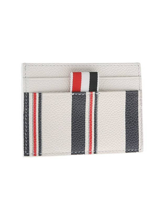 Caviar Leather Double Sided Card Wallet White - THOM BROWNE - BALAAN 2