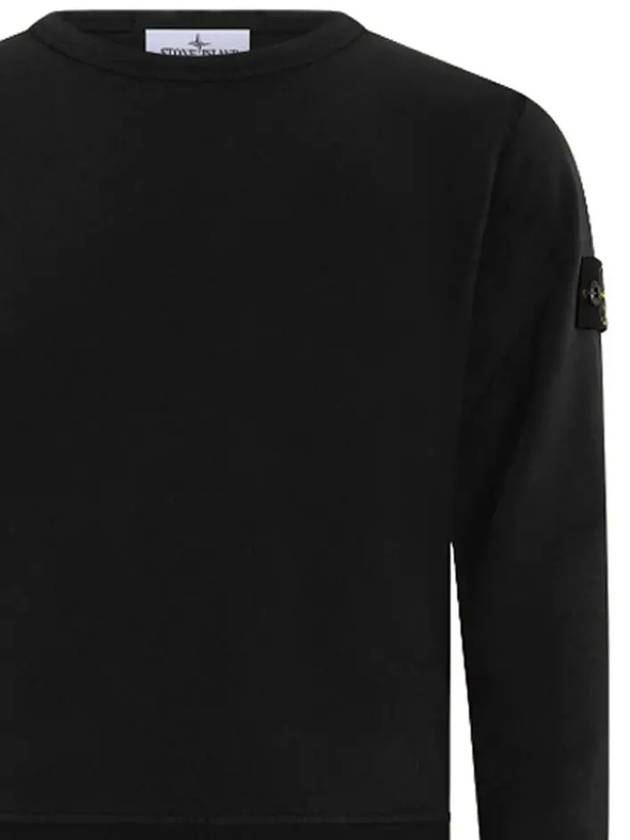 Kids Garment Dyed Logo Wappen Patch Sweatshirt Black - STONE ISLAND - BALAAN 5