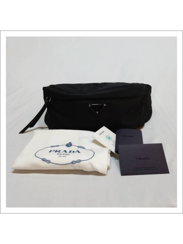 Triangle Logo Re-nylon Belt Bag Black - PRADA - BALAAN 11