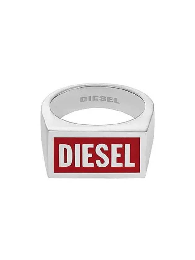 Logo Stainless Steel Ring Silver - DIESEL - BALAAN 2