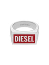 Logo Stainless Steel Ring Silver - DIESEL - BALAAN 3