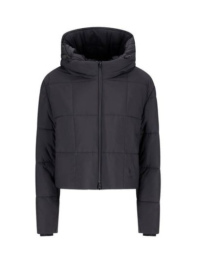 Cropped Nylon Quilted Hooded Jacket Black - BURBERRY - BALAAN 2