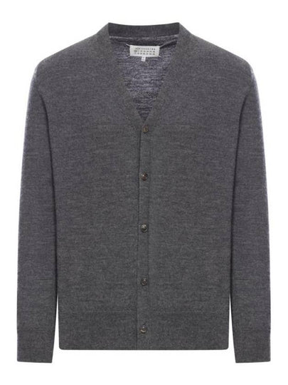 Elbow Patch Fine Knit Cardigan Charcoal - MAISON MARGIELA - BALAAN 2