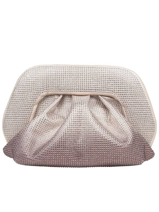 Themoirè Fabric Clutch Bag With Rhinestones Applied - THE MOIRE - BALAAN 1