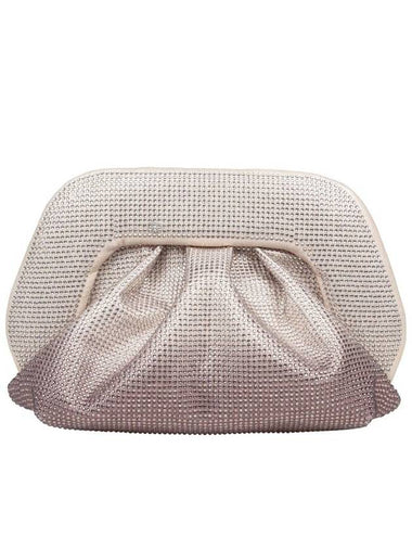 Themoirè Fabric Clutch Bag With Rhinestones Applied - THE MOIRE - BALAAN 1