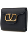 V Logo Half Wallet Black - VALENTINO - BALAAN 3