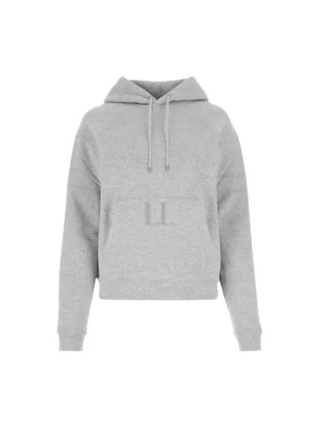 Logo Kangaroo Pocket Fleece Hoodie Grey - SAINT LAURENT - BALAAN 2