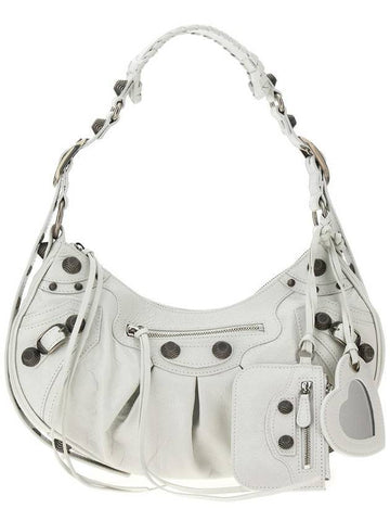 Le Cagole Small Leather Shoulder Bag White - BALENCIAGA - BALAAN 1