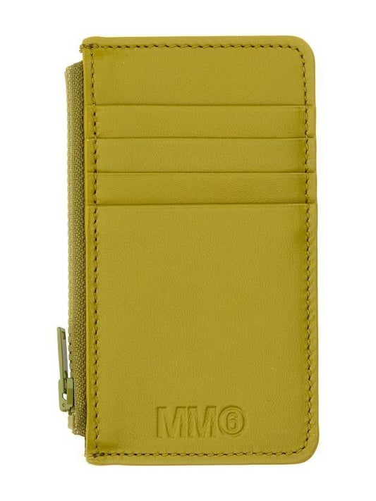 Small Zipper Calf Leather Card Wallet Green - MAISON MARGIELA - BALAAN 1