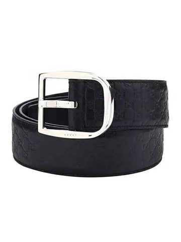 GG Microssima Leather Belt Navy - GUCCI - BALAAN 1