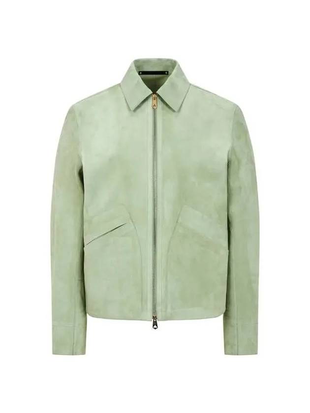 Slit pocket zip up suede jacket light green 271545 - PAUL SMITH - BALAAN 1