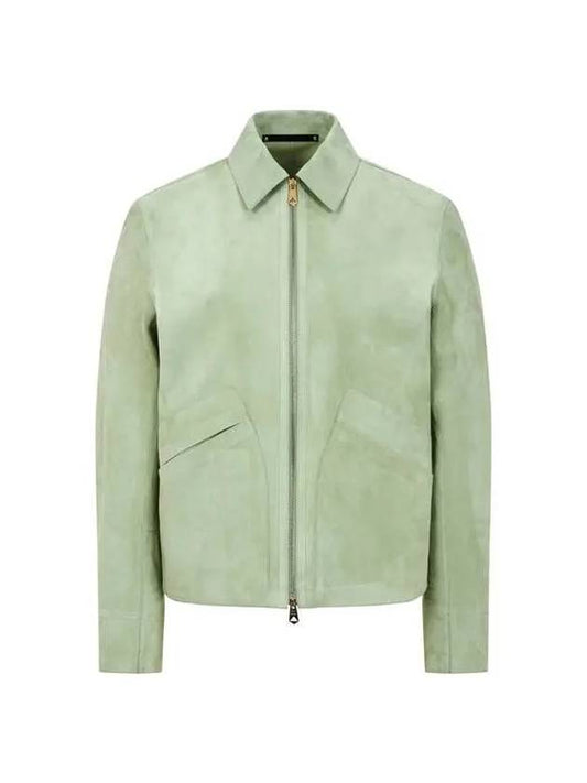 Slit pocket zip up suede jacket light green 271545 - PAUL SMITH - BALAAN 1