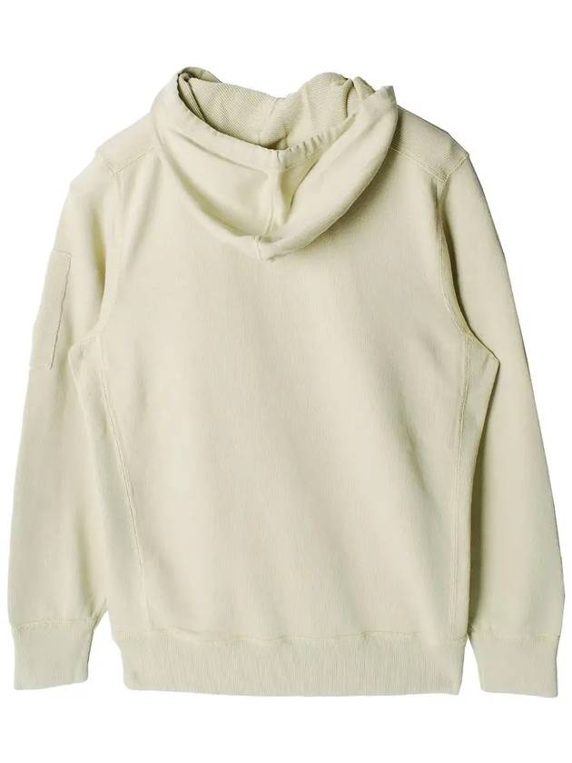 Men's Lens Wappen Knit Hoodie Beige - CP COMPANY - BALAAN 4