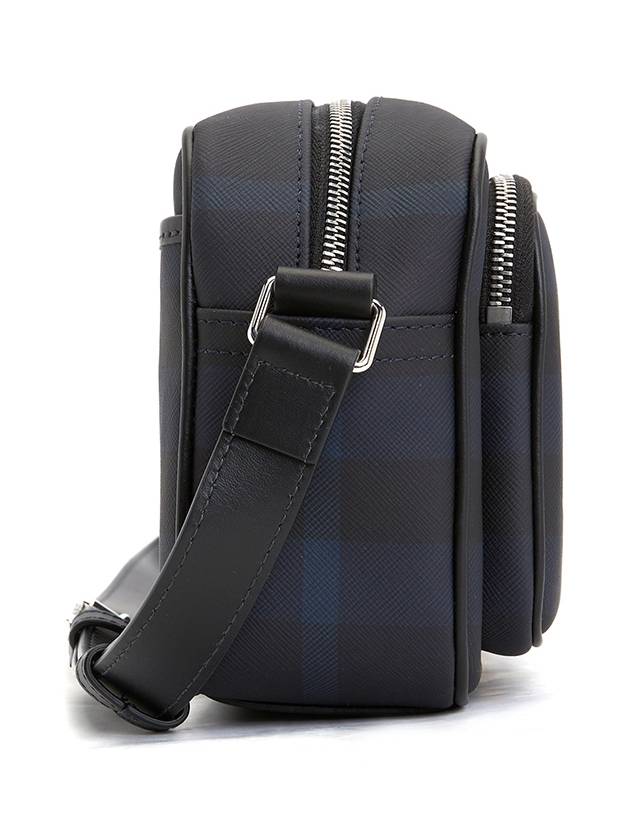 Logo Plaque Paddy Check Pattern Messenger Bag Navy - BURBERRY - BALAAN 3