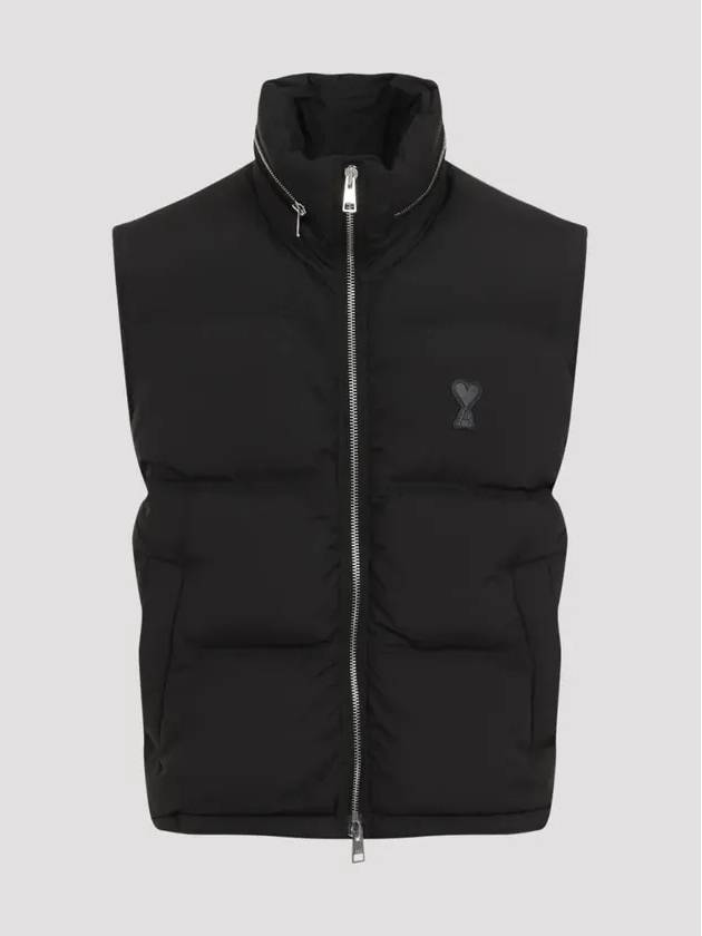 De Coeur Zip-Up Padded Vest Black - AMI - BALAAN 2