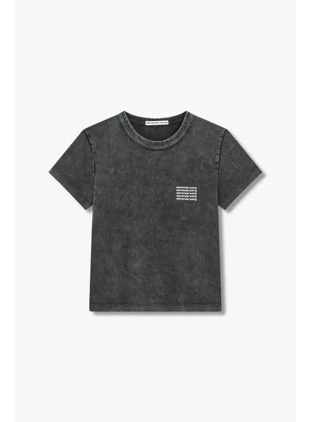 Repeat Logo Washed T Shirt Black - ALEXANDER WANG - BALAAN 1