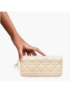 Lady Voyager Cannage Lambskin Long Wallet Sand - DIOR - BALAAN 7