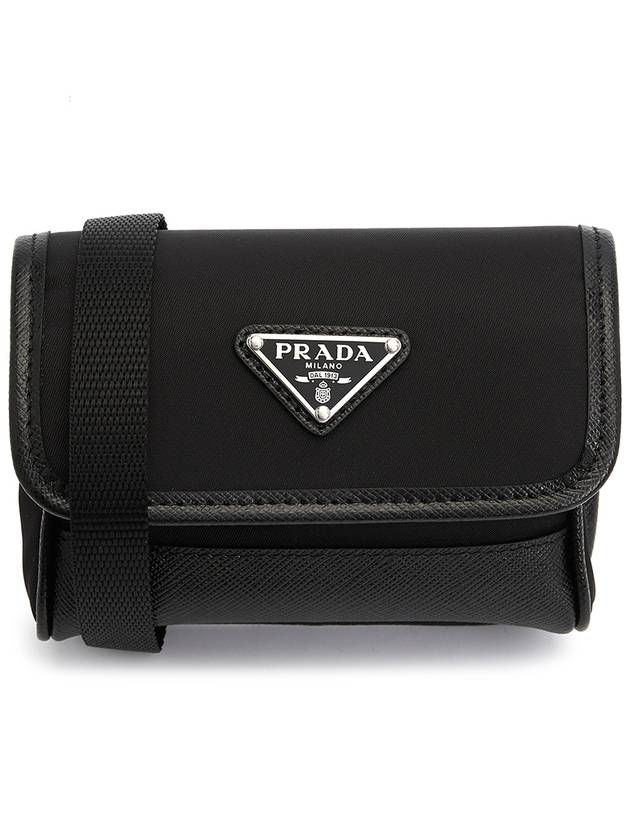 Triangle Logo Mini Re-Nylon Cross Bag Black - PRADA - BALAAN 2