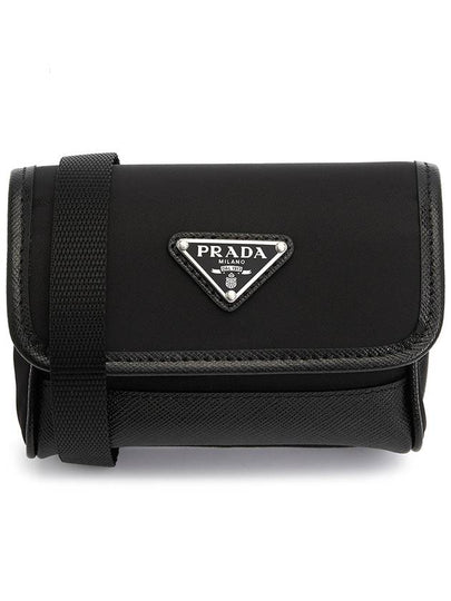 Triangle Logo Mini Re-Nylon Cross Bag Black - PRADA - BALAAN 2