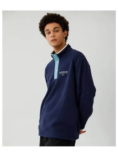 Fleece half zip up navy - REEBOK - BALAAN 1