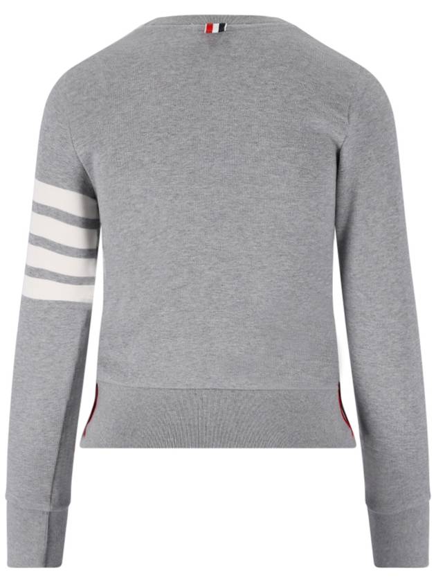 Engineered 4 Bar Stripe Loopback Jersey Knit Crewneck Sweatshirt Light Grey - THOM BROWNE - BALAAN 4