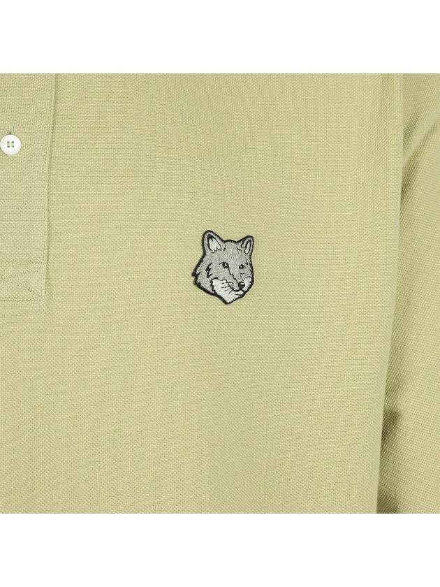 Bold Fox Head Patch Oversized Polo Shirt Sage Green - MAISON KITSUNE - BALAAN 4