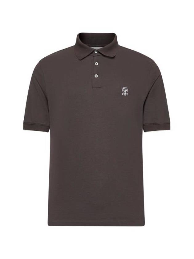 Logo Short Sleeve Polo Shirt Brown - BRUNELLO CUCINELLI - BALAAN 2