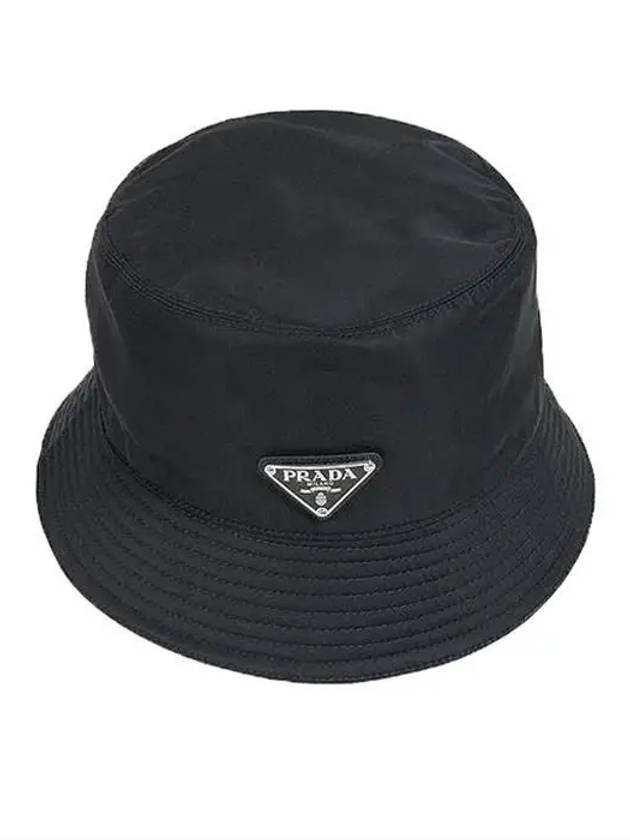 Re-Nylon Triangle Logo Bucket Hat Black - PRADA - BALAAN 3