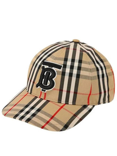 Monogram Motif Vintage Check Cotton Ball Cap Beige - BURBERRY - BALAAN 2