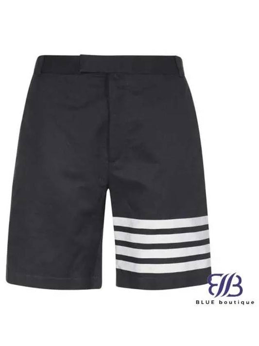 4 Bar Cotton Pocket Shorts Navy - THOM BROWNE - BALAAN 2