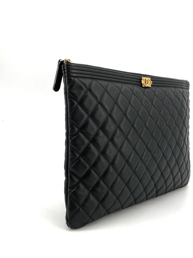 Lambskin gold boy clutch large - CHANEL - BALAAN 3