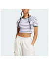 80s Rib Stripe Crop Baby Short Sleeve T-Shirt - ADIDAS - BALAAN 2