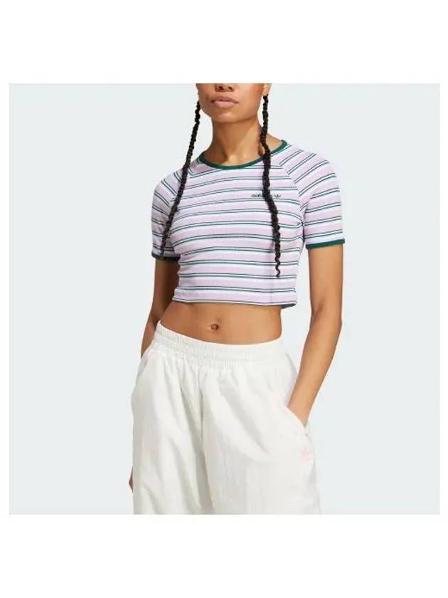 80s Rib Stripe Crop Baby Short Sleeve T-Shirt - ADIDAS - BALAAN 2