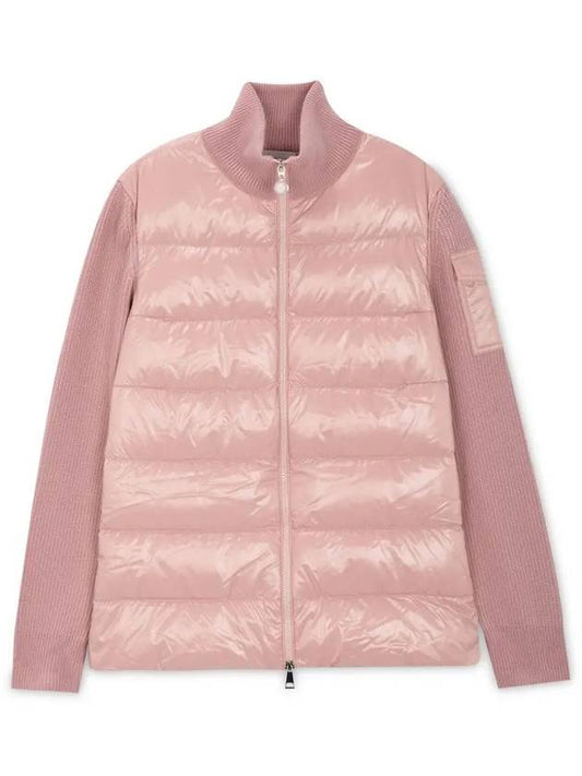 Women s logo patch pink knit padding 9B00013 M1131 518 - MONCLER - BALAAN 1