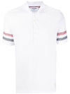 Men's RWB Stripe Cotton Polo Shirt White - THOM BROWNE - BALAAN 2