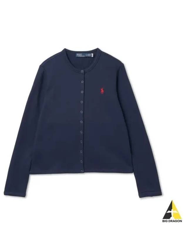 W French Terry Cardigan Newport Navy - POLO RALPH LAUREN - BALAAN 1