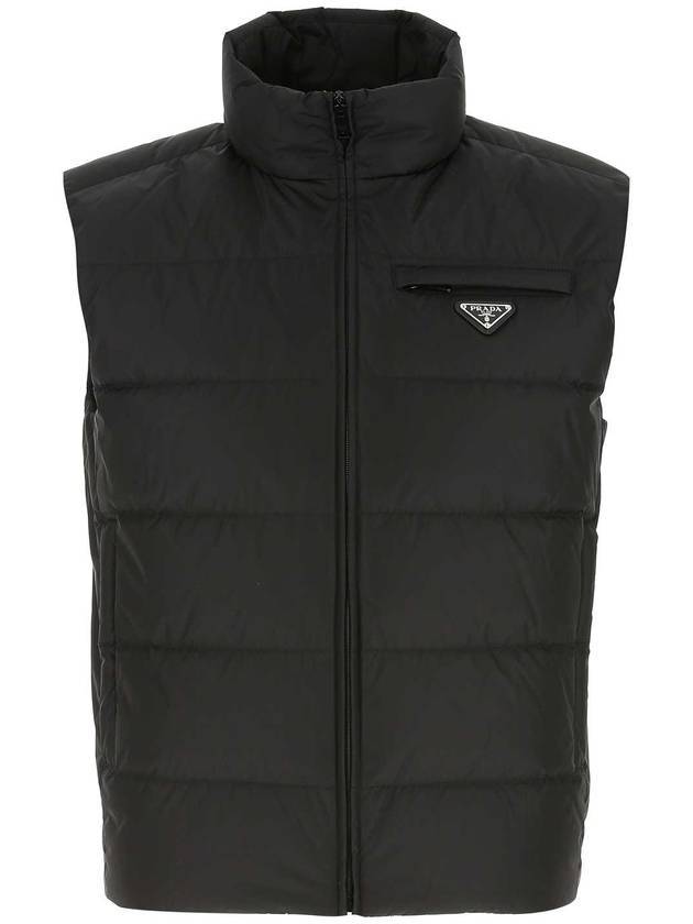 Re-Nylon Sleeveless Down Padded Jacket Black - PRADA - BALAAN 1