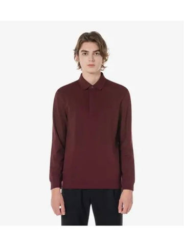 Men s PARIS long sleeve polo burgundy - LACOSTE - BALAAN 1