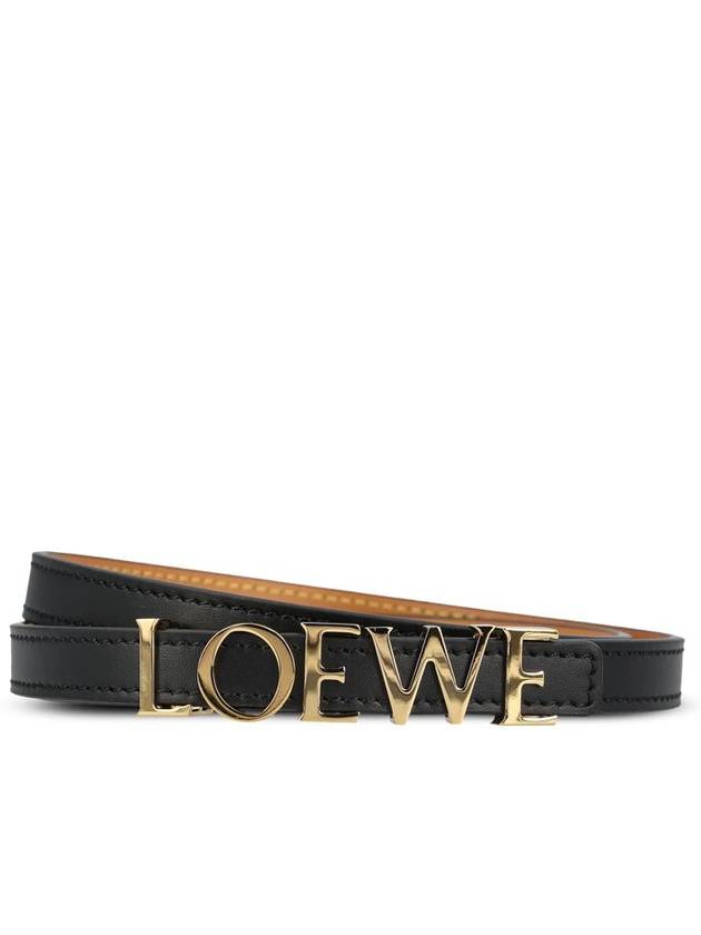 Logo Buckle Smooth Calfskin Belt Black - LOEWE - BALAAN 2