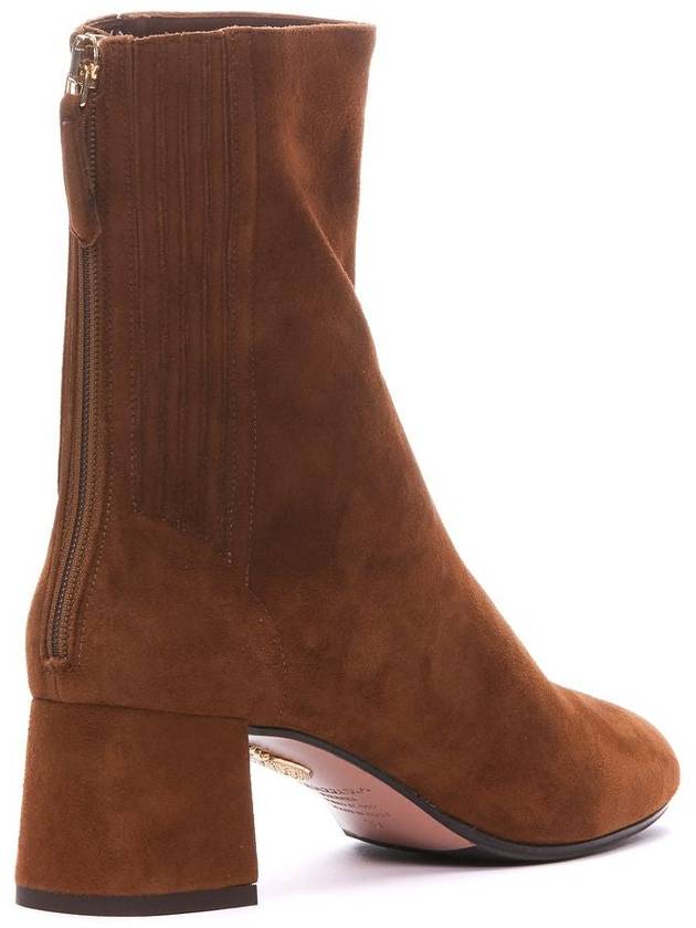 'Saint Honoré' Brown Bootie With Half Moon Heel In Suede Woman - AQUAZZURA - BALAAN 2