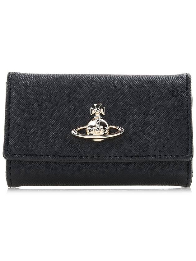 Logo Key Case Leather Wallet Black - VIVIENNE WESTWOOD - BALAAN 2