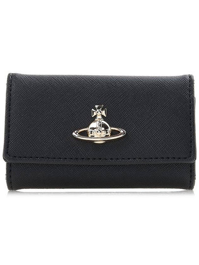 Logo Key Case Leather Wallet Black - VIVIENNE WESTWOOD - BALAAN 2