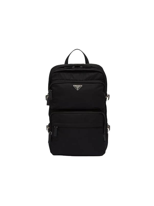 Re-nylon and Saffiano leather backpack black - PRADA - BALAAN 1