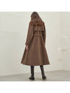 Women's Cashmere Double Pintuck CoatBrown - MITTE - BALAAN 4