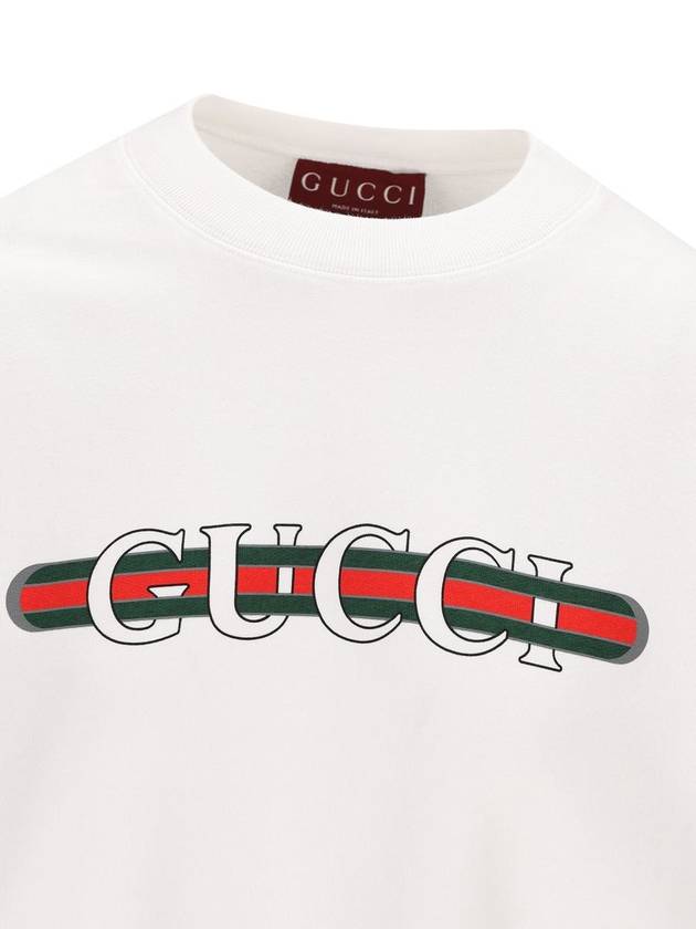 Print Cotton Jersey Sweatshirt White - GUCCI - BALAAN 4